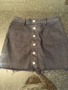 PacSun Black Button-Front Mini Skirt